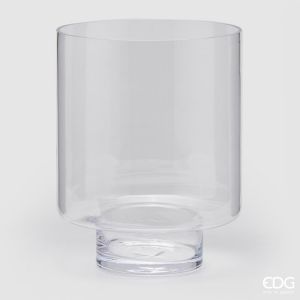 VASO CIL.C/BASE H35 D27,5, NATURAL (1) (2,5) Vaso Cilindro Stor, H35 - Naturlig Glass