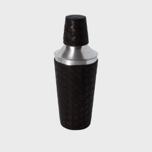 Cocktail Shaker Dark Brown Steel/Woven Leather