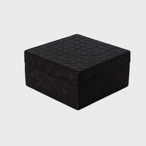 Square Box Woven Leather