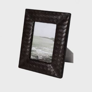 Photo Frame Dark Brown Woven Leather