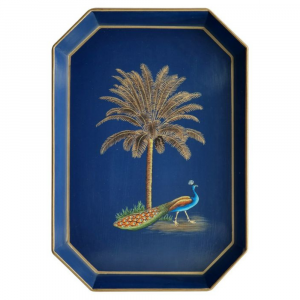 Fauna Iron Tray - Palm & Peacock