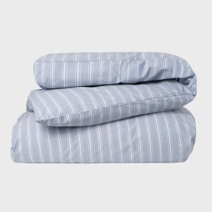 Percale Dynetrekk - Blå m/hvite striper