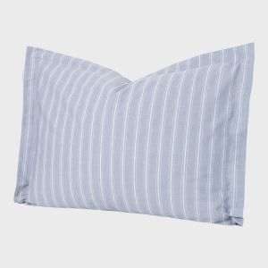 Percale Putevar m/flapp, 50x70 - Blå m/hvite striper
