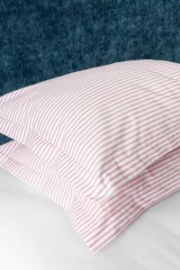 Percale Putevar 50x70 - Pink Stripe m/Oxford-kant
