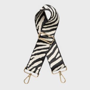 Veskestropp - zebra beige og sort 
